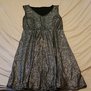 Torrid Size 1 Silver Sparkle Skater Dress